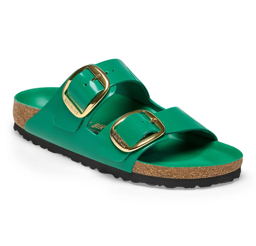 Birkenstock Arizona Big Buckle Patent Leather Sandals - Digital Green - Regular
