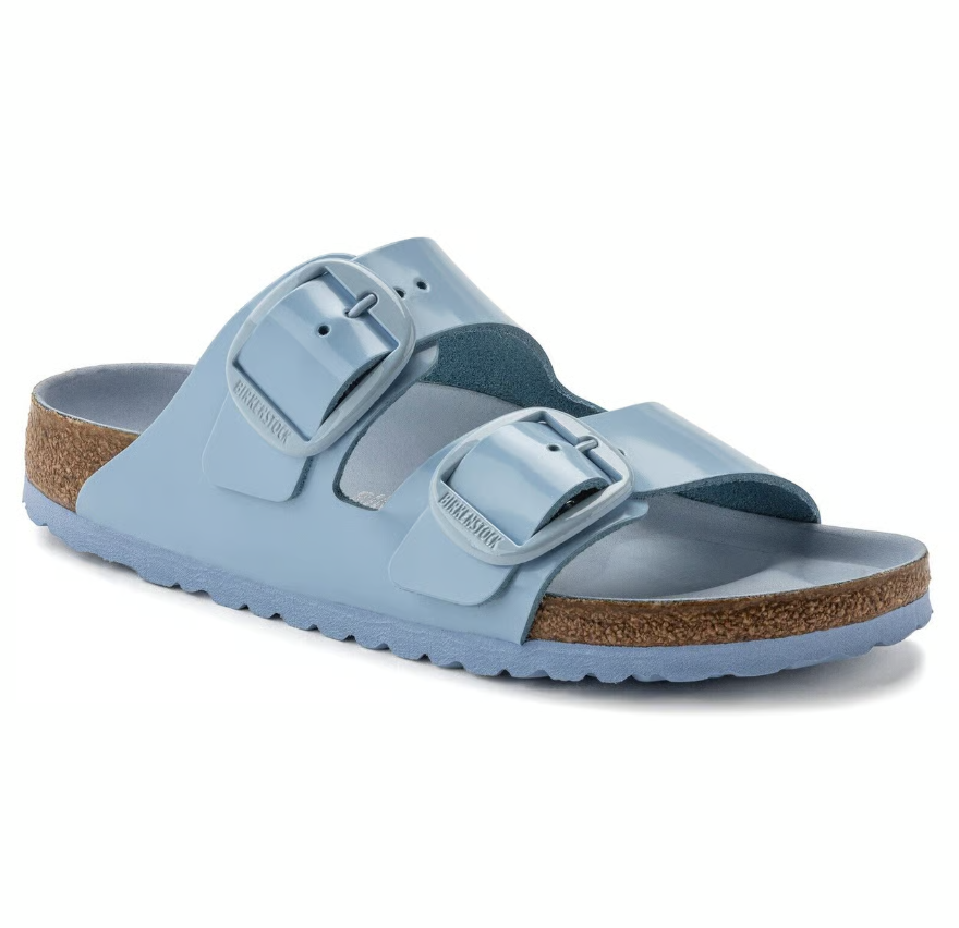 Birkenstock Arizona Big Buckle Patent Leather Sandals - Dusty Blue - Narrow