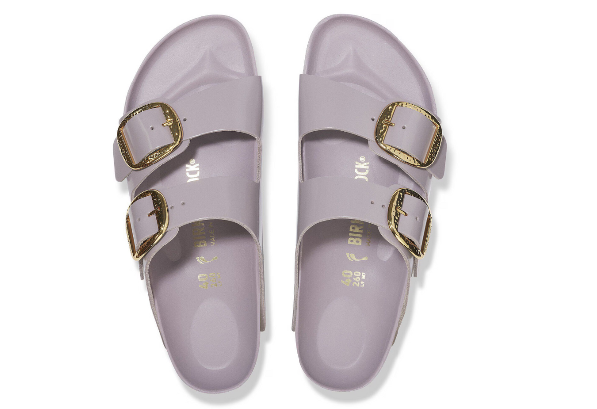 Birkenstock Arizona Hammered Big Buckle Patent Sandals - Faded Purple - Narrow