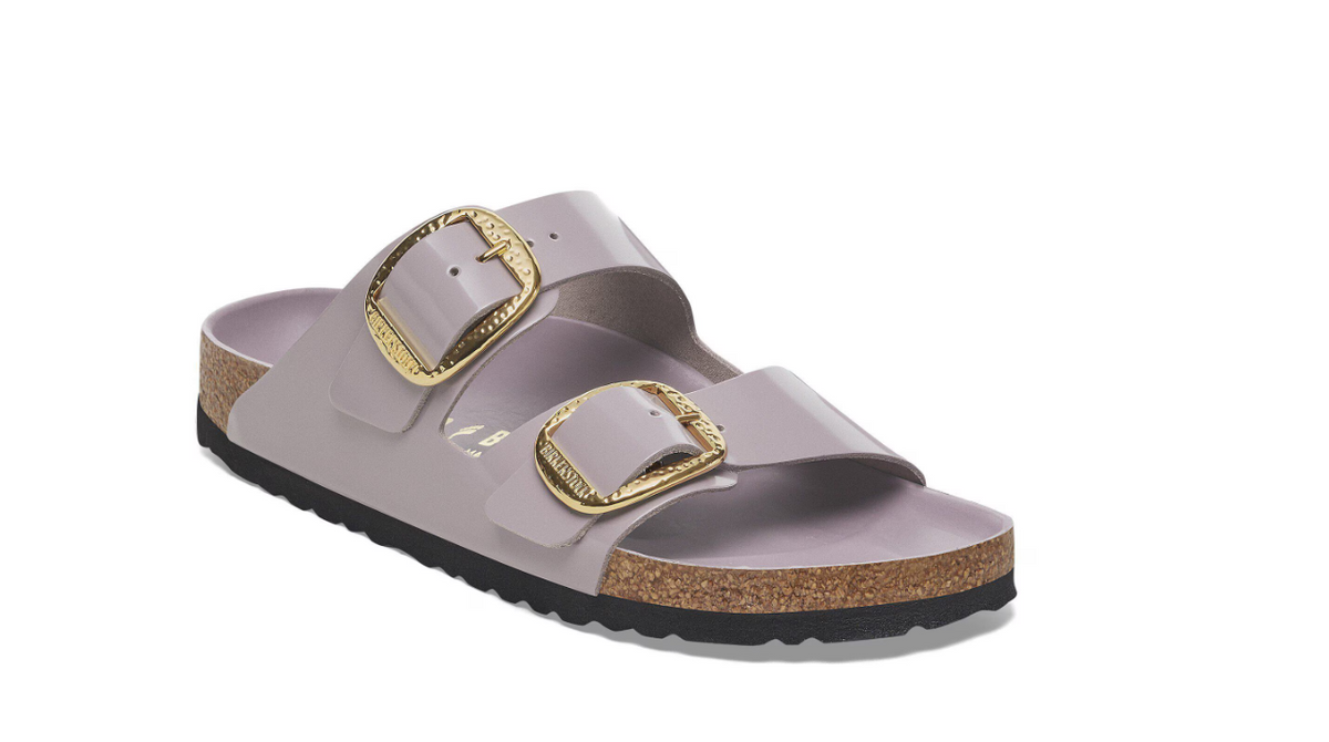 Birkenstock Arizona Hammered Big Buckle Patent Sandals - Faded Purple - Narrow