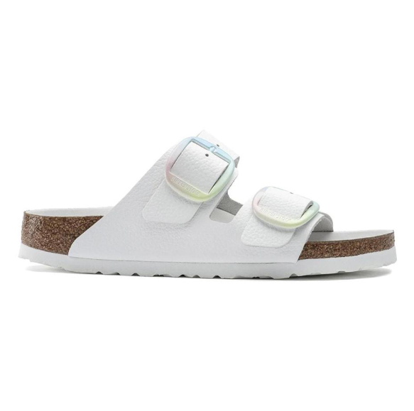 Birkenstock Arizona Big Buckle Leather Sandals - White, Narrow