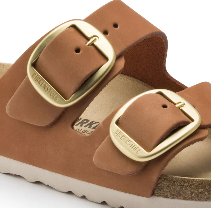 Birkenstock Arizona Big Buckle Nubuck Leather Sandals - Brandy - Narrow