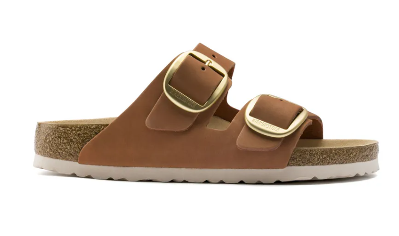 Birkenstock Arizona Big Buckle Nubuck Leather Sandals - Brandy - Narrow