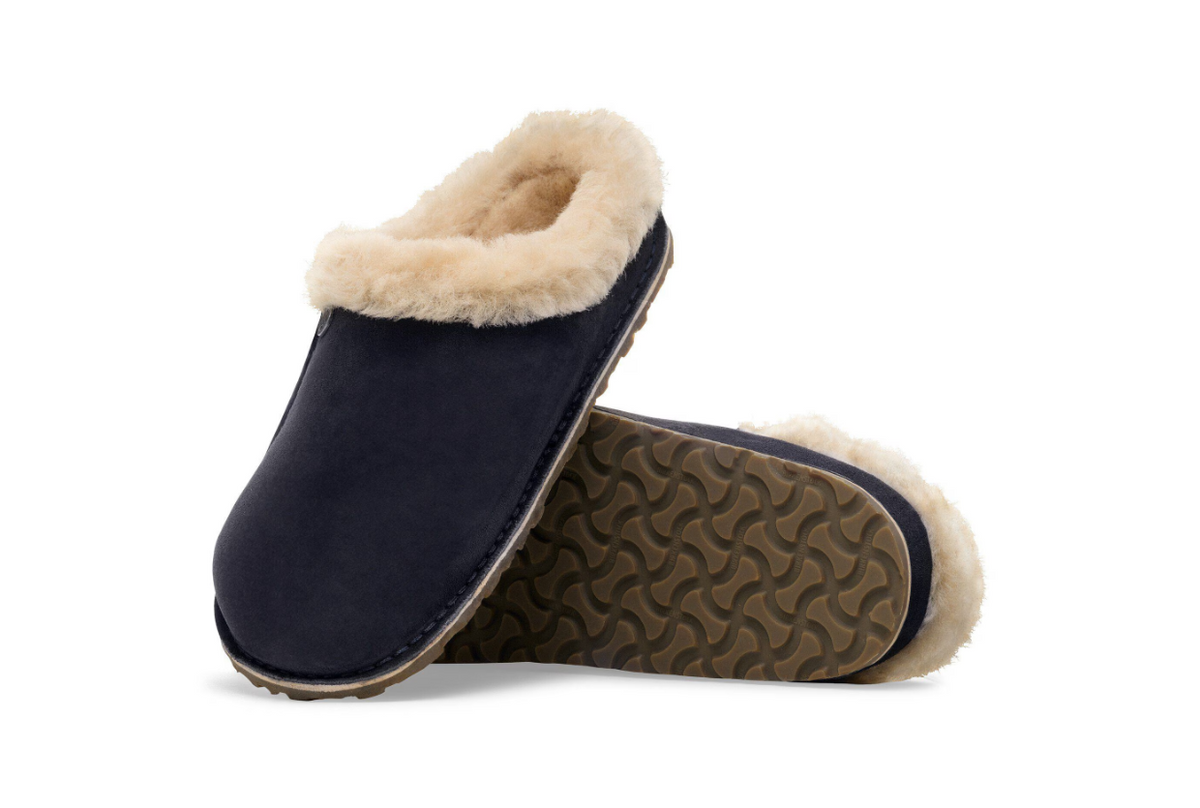 Birkenstock Zermatt Premium Shearling Suede Leather Midnight Blue Narrow