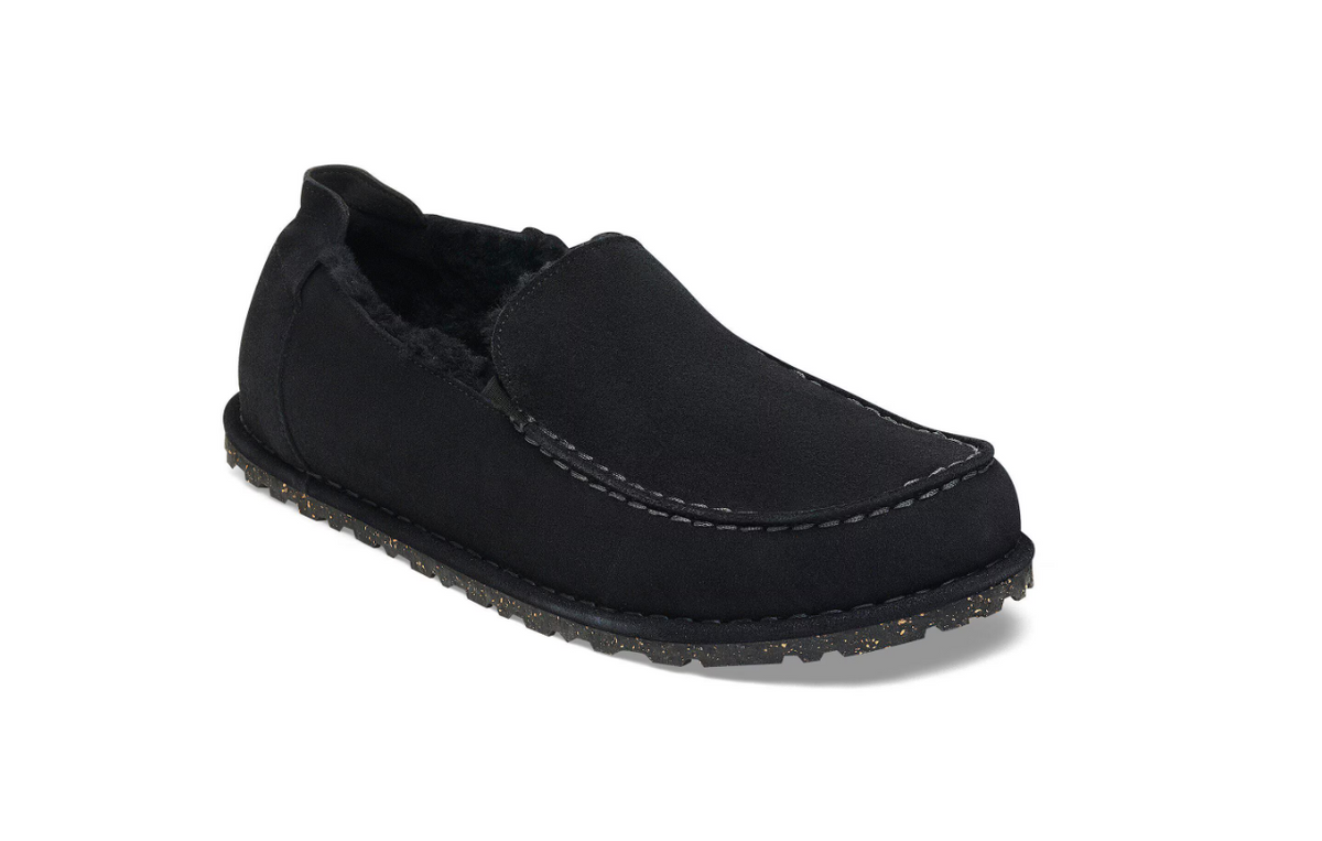 Birkenstock Utti Shearling Suede Leather Black Regular