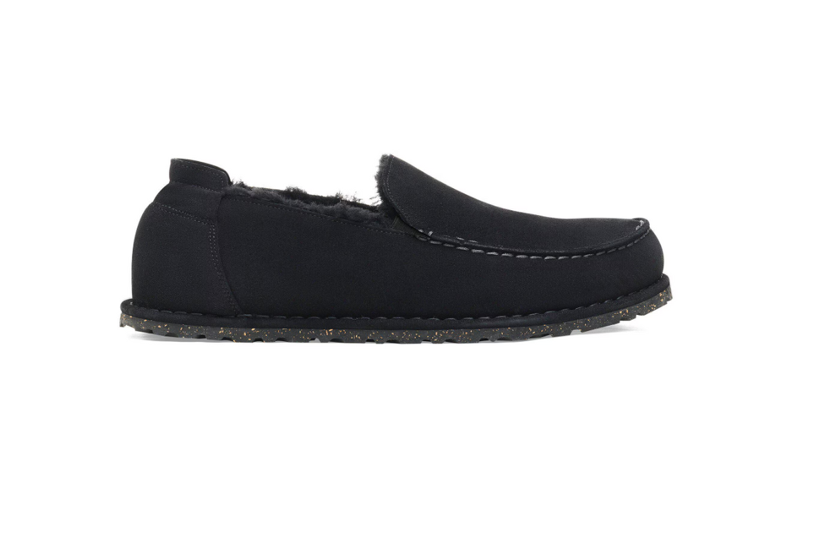 Birkenstock Utti Shearling Suede Leather Black Regular