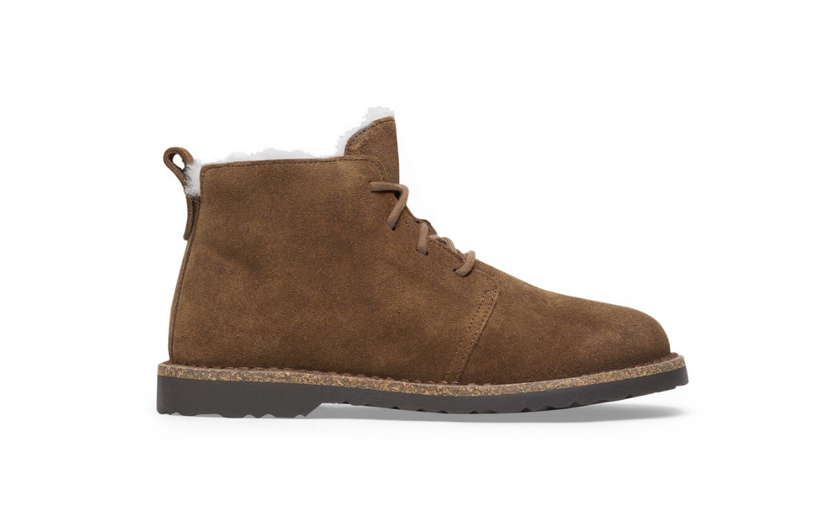 Birkenstock Uppsala Mid Shearling Dark Suede Leather - Tea, Narrow