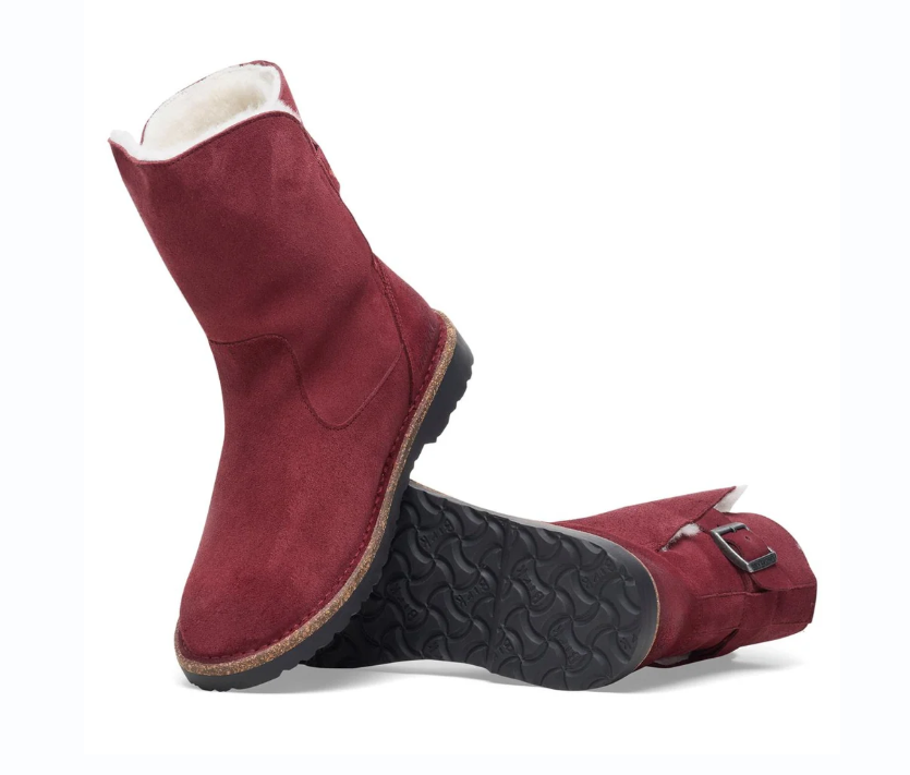 Birkenstock Uppsala Shearling Suede Leather Boot - Zinfandel, Regular