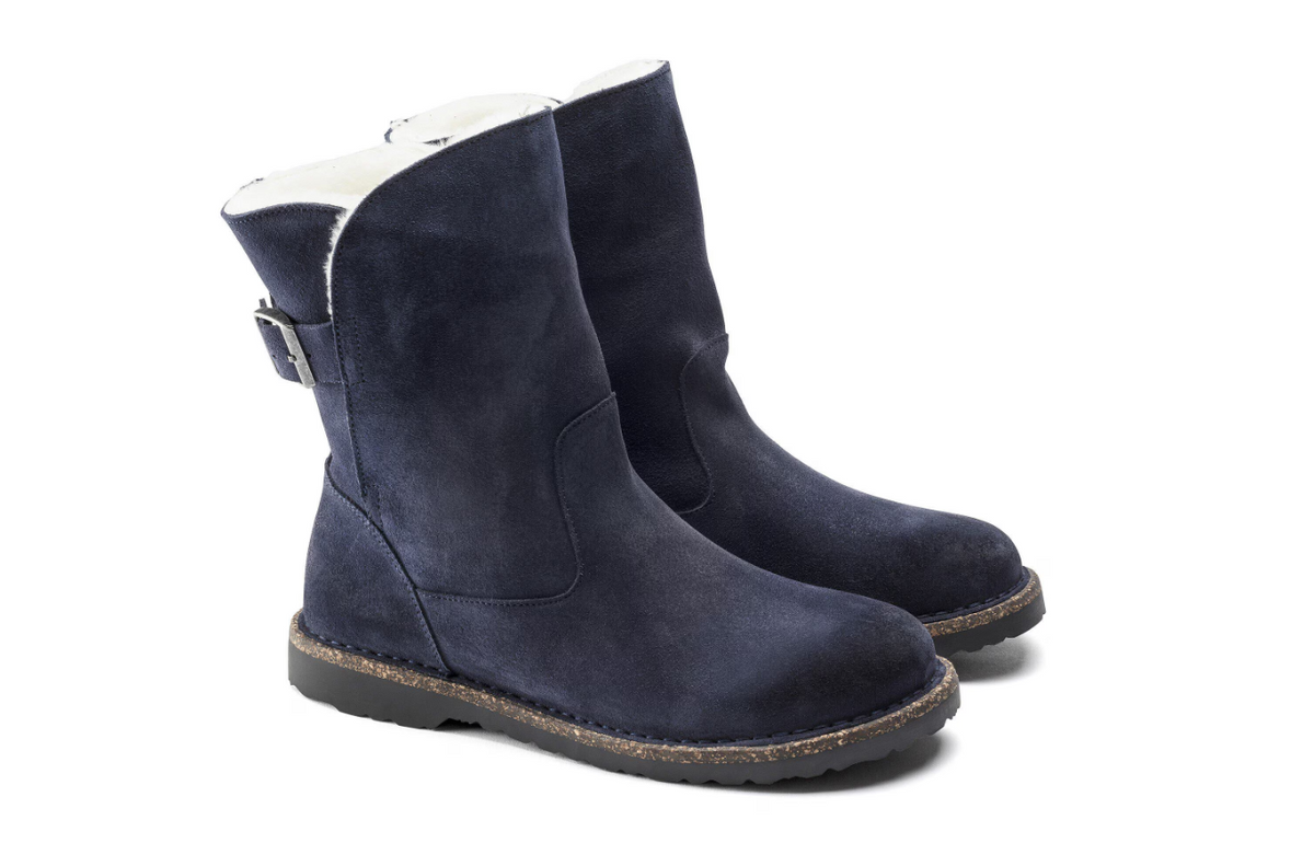 Birkenstock Uppsala Shearling Suede Leather - Navy, Regular