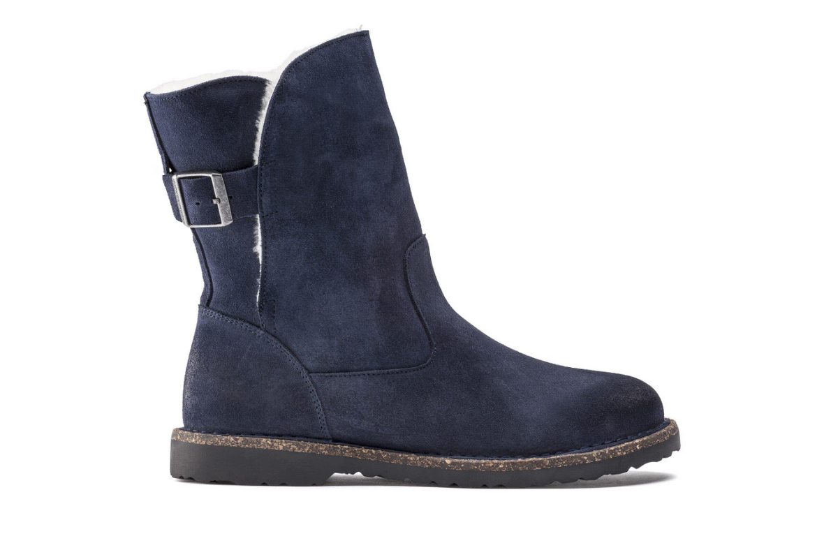 Birkenstock Uppsala Shearling Suede Leather - Navy, Regular