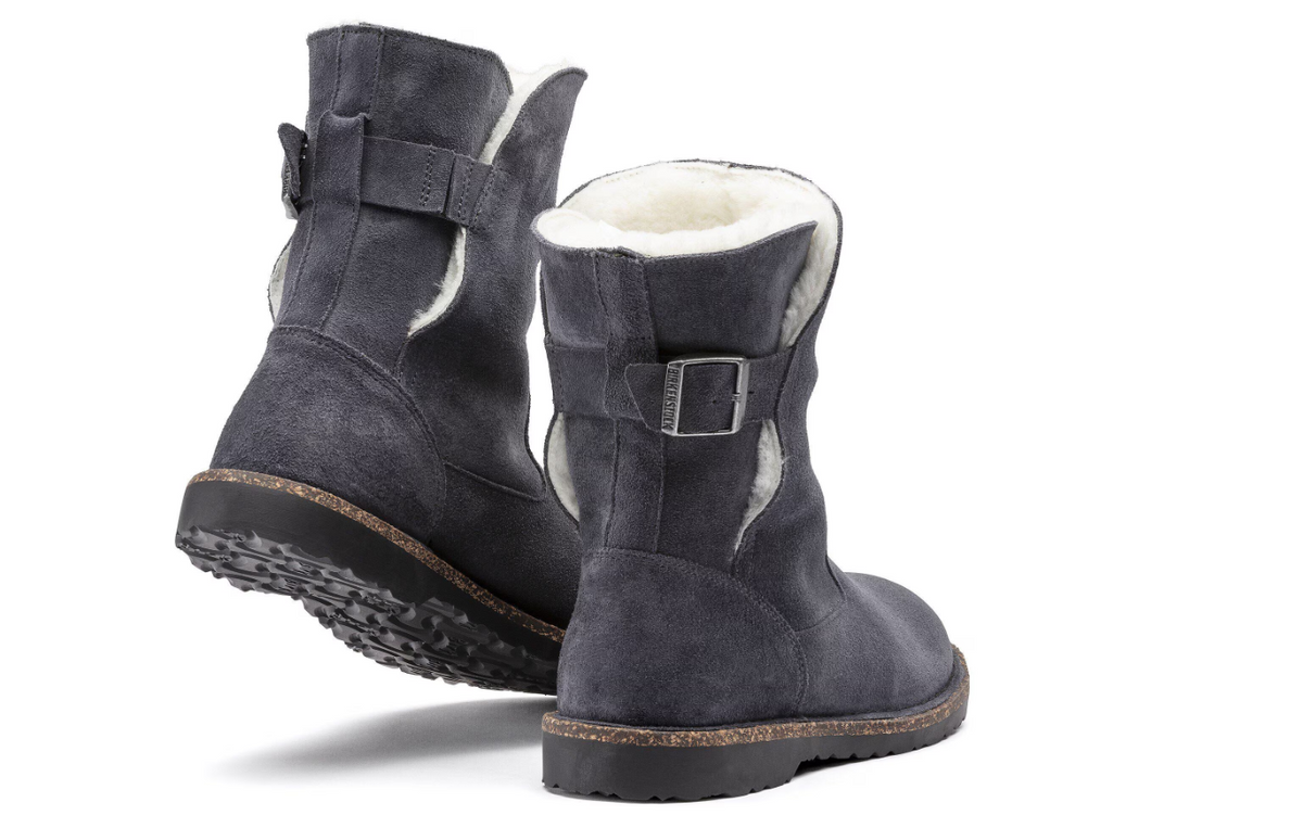 Birkenstock Uppsala Shearling Suede Leather - Graphite, Regular