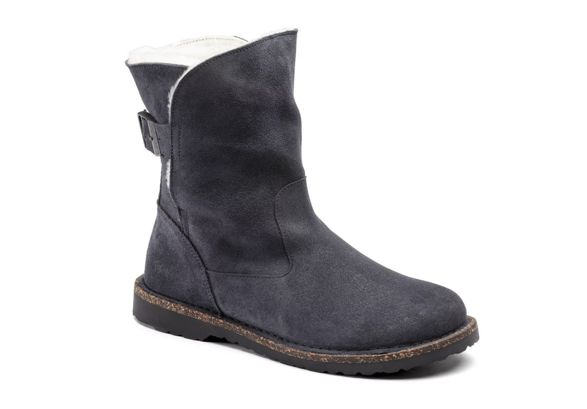 Birkenstock Uppsala Shearling Suede Leather - Graphite, Regular