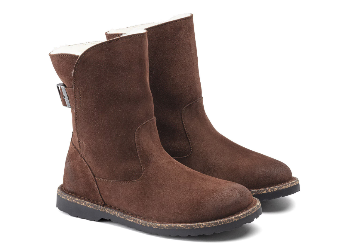 Birkenstock Uppsala Shearling Suede Leather - Espresso, Regular