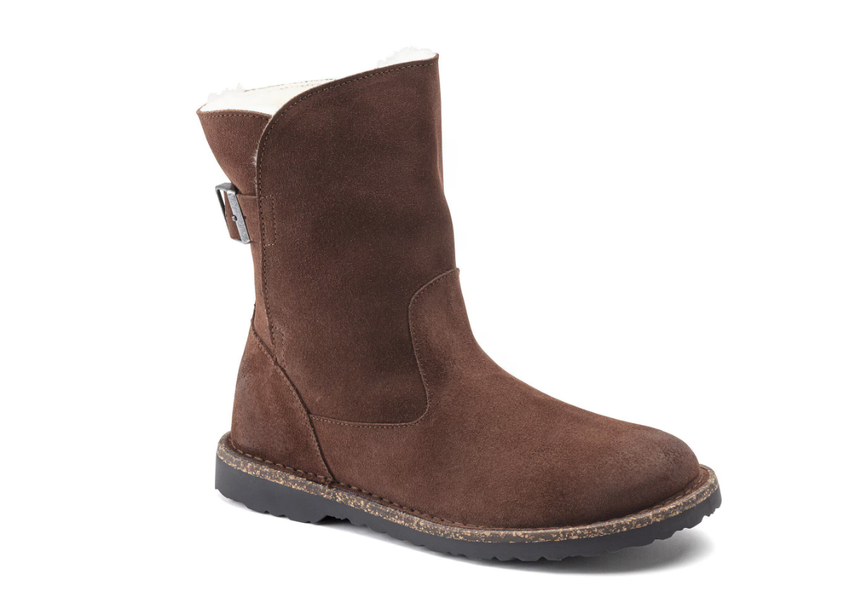 Birkenstock Uppsala Shearling Suede Leather - Espresso, Regular