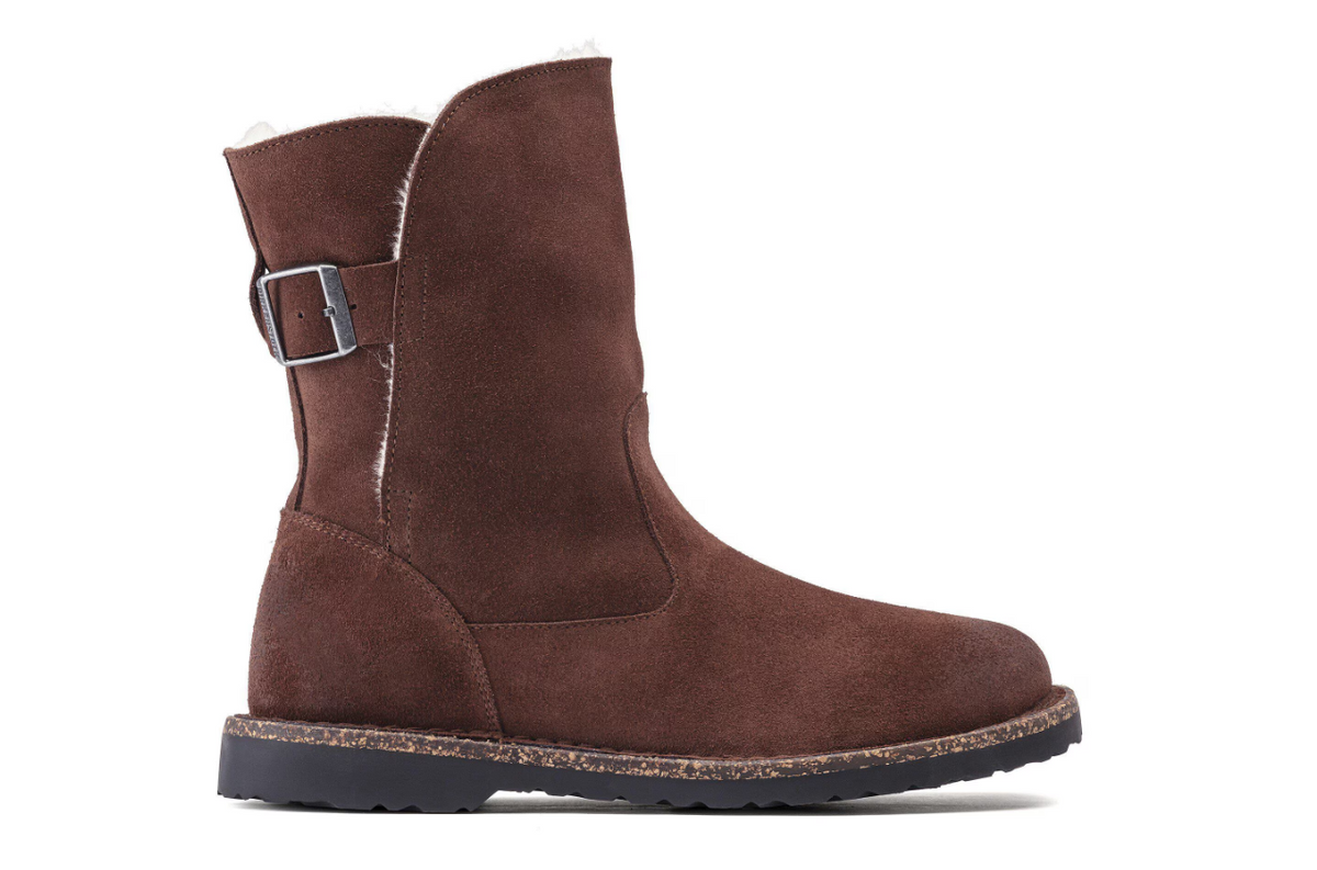 Birkenstock Uppsala Shearling Suede Leather - Espresso, Regular