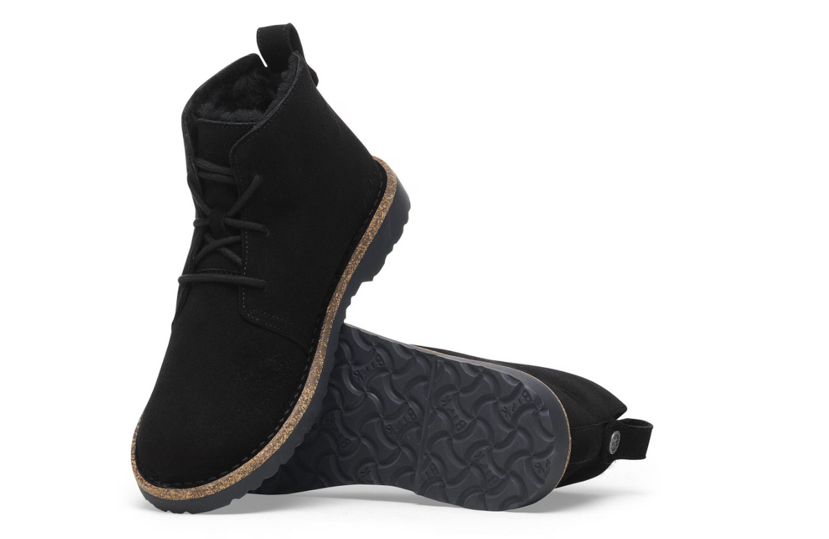 Birkenstock Uppsala Mid Shearling Suede Leather - Black, Narrow