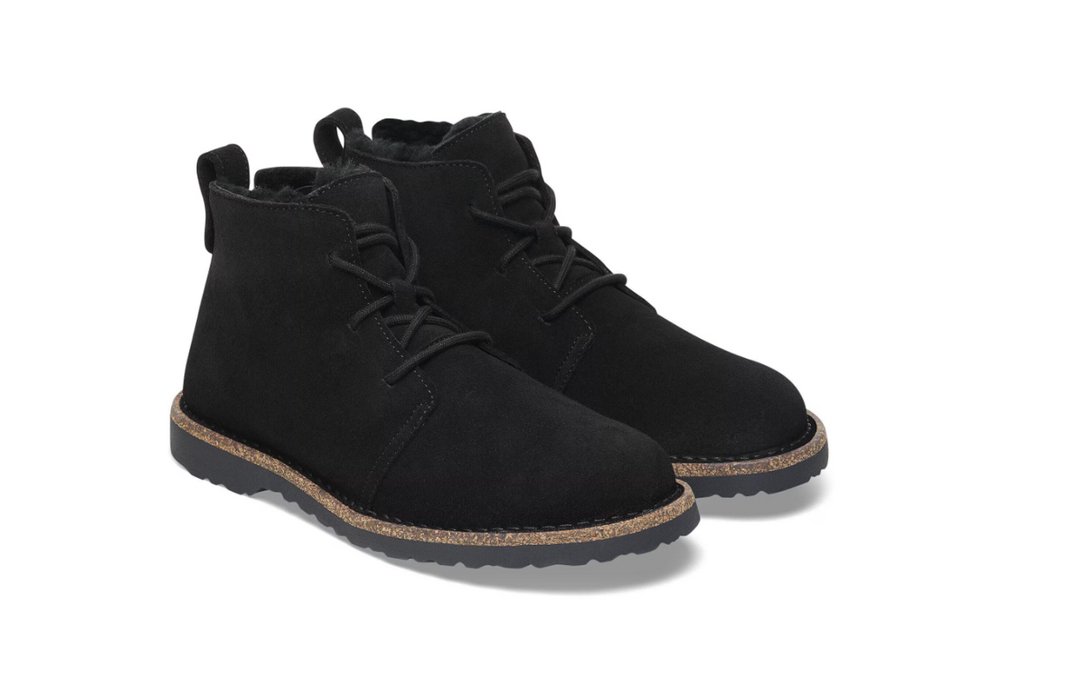 Birkenstock Uppsala Mid Shearling Suede Leather - Black, Narrow