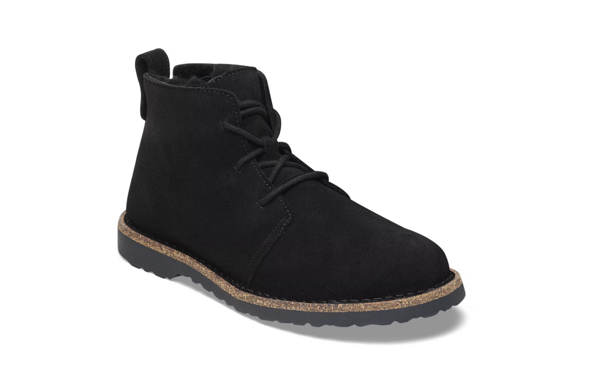 Birkenstock Uppsala Mid Shearling Suede Leather - Black, Narrow