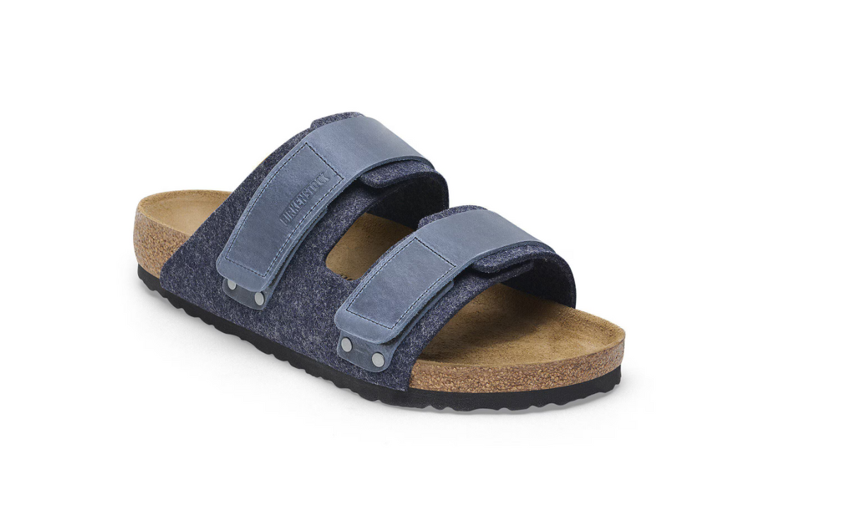 Birkenstock Uji Natural Leather Felt - Midnight, Narrow