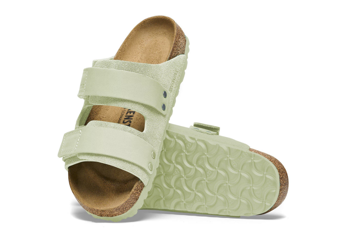 Birkenstock Uji Nubuck  Leather/Suede Sandals - Lime, Regular