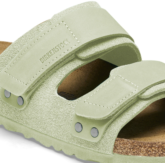 Birkenstock Uji Nubuck  Leather/Suede Sandals - Lime, Regular