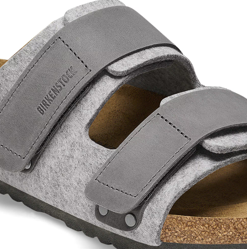 Birkenstock Uji Natural Leather Felt- Light Gray, Narrow