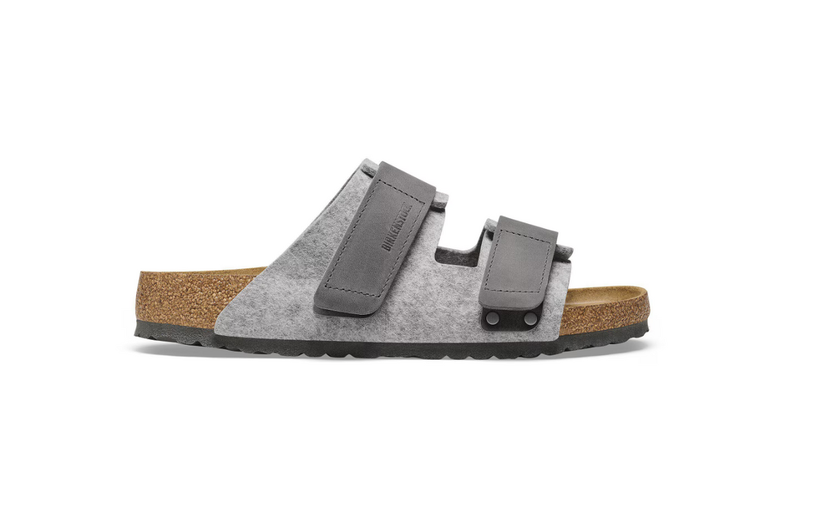 Birkenstock Uji Natural Leather Felt- Light Gray, Narrow