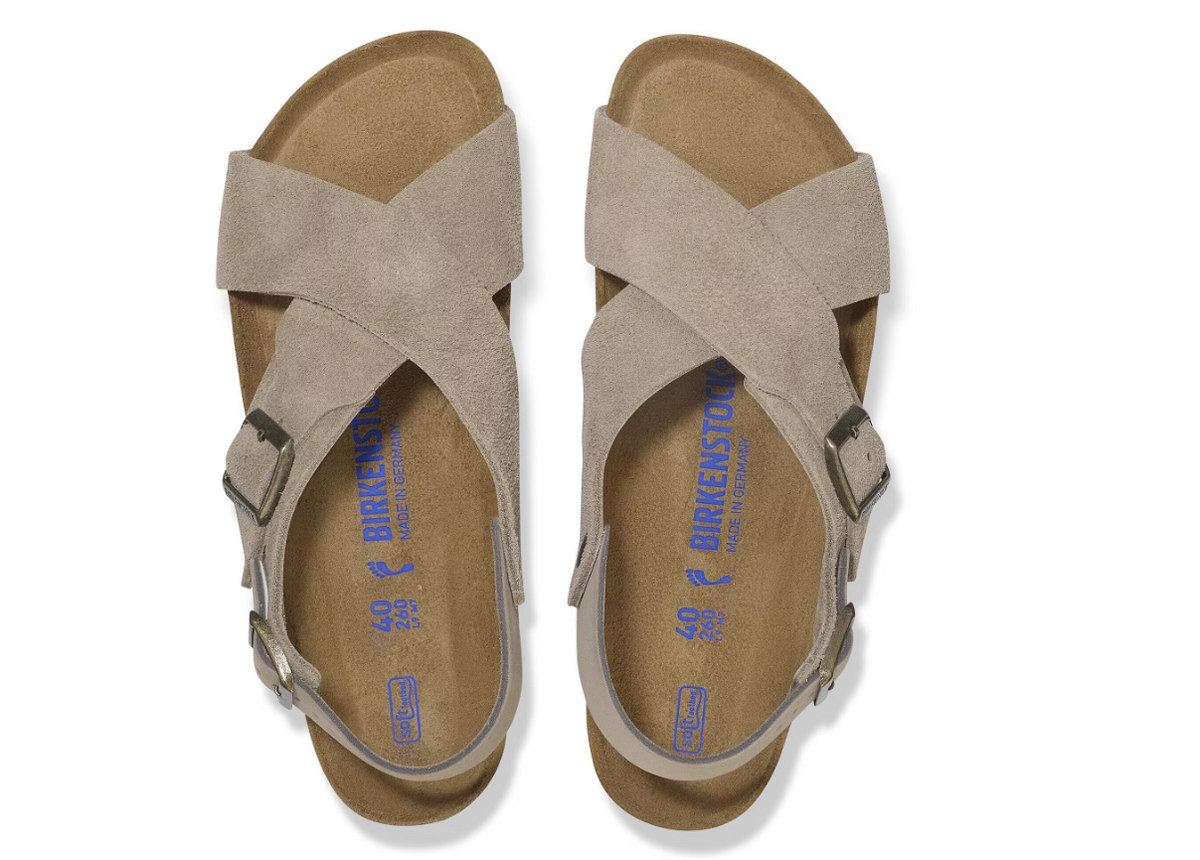 Birkenstock Tulum Soft Footbed Suede Nubuck Sandals - Taupe, Narrow