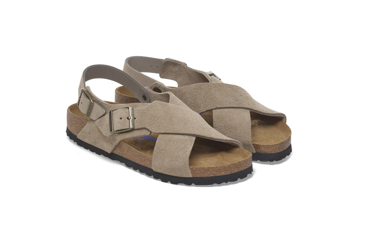 Birkenstock Tulum Soft Footbed Suede Nubuck Sandals - Taupe, Narrow