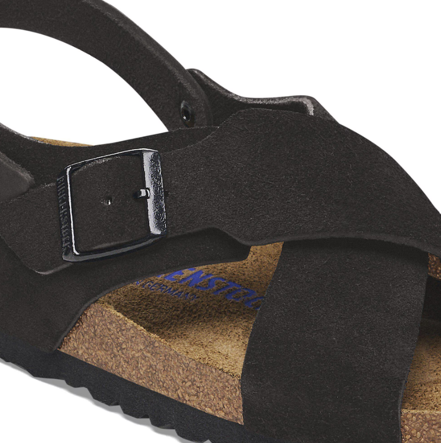 Birkenstock Tulum Soft Footbed Suede Nubuck Sandals Black  Narrow