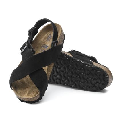 Birkenstock Tulum Soft Footbed Suede Leather - Black, Narrow