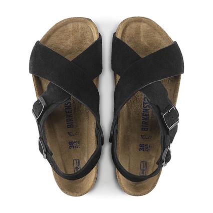 Birkenstock Tulum Soft Footbed Suede Leather - Black, Narrow