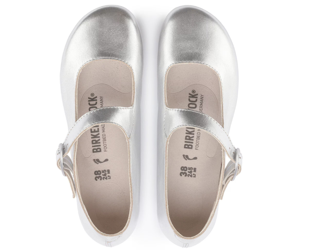 Birkenstock Tracy Natural Leather Silver Women's Narrow