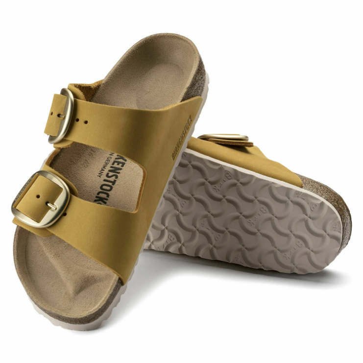 Birkenstock Arizona Big Buckle Nubuck Sandals - Ochre - Narrow