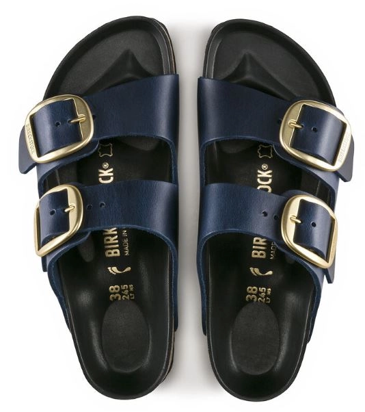 Birkenstock Arizona Big Buckle Oiled Leather Sandals - Blue - Narrow