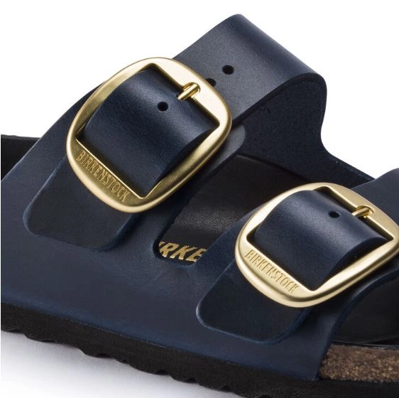 Birkenstock Arizona Big Buckle Oiled Leather Sandals - Blue - Narrow