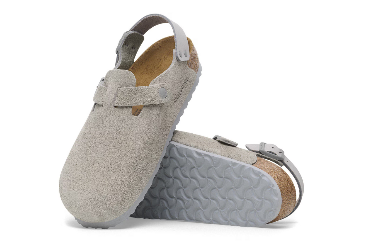 Birkenstock Tokio Suede Leather Stone Coin  Narrow