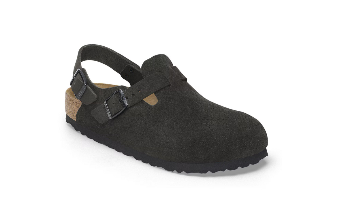 Birkenstock Tokio Suede Leather Clog Black  Regular
