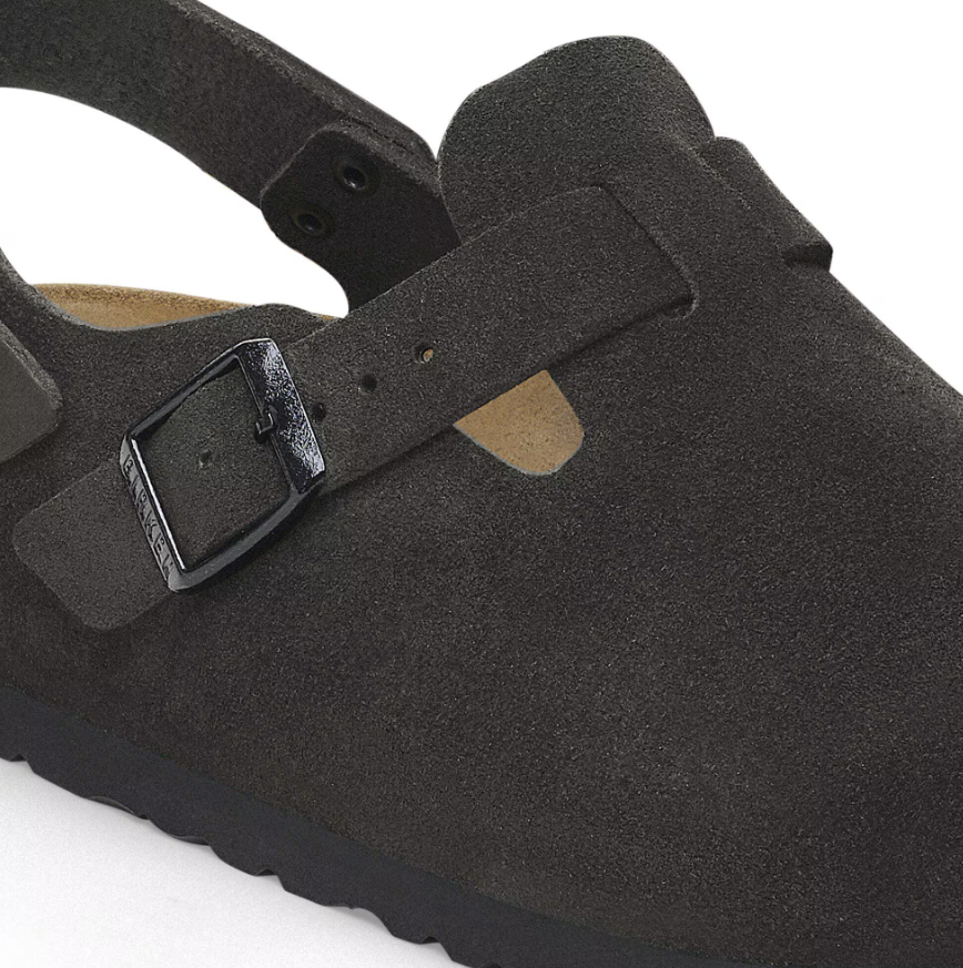 Birkenstock Tokio Suede Leather Clog Black  Regular