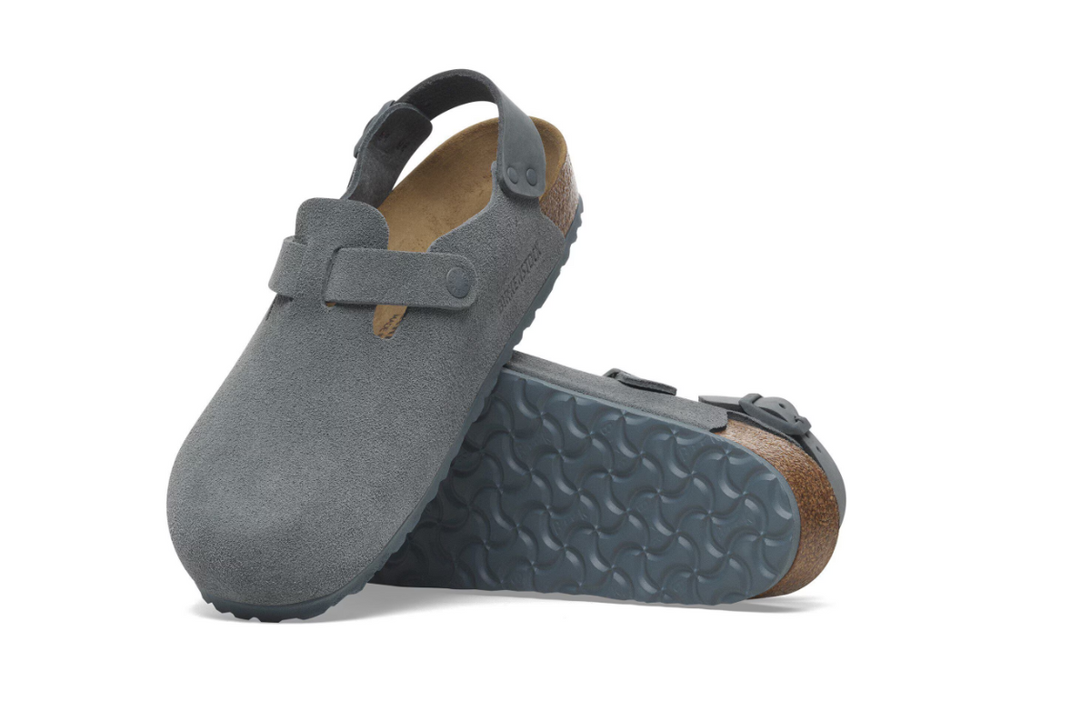 Birkenstock Tokio Suede Leather Clog Basalt Gray  Regular