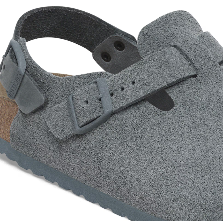 Birkenstock Tokio Suede Leather Clog Basalt Gray  Regular