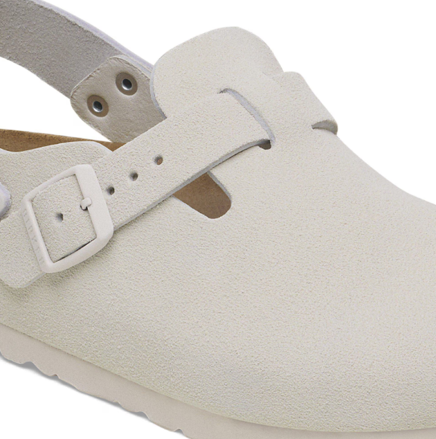Birkenstock Tokio Suede Leather Clog Antique White  Regular