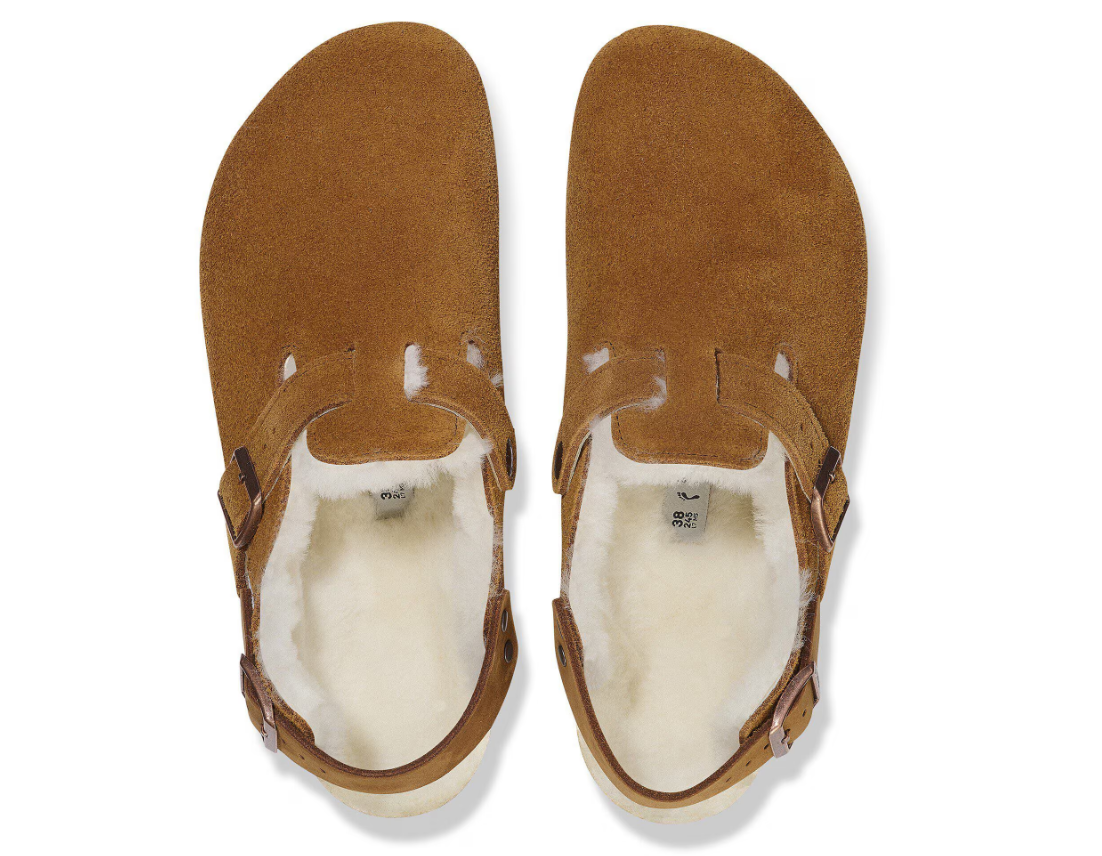 Birkenstock Tokio Shearling Suede Leather Mink  Regular
