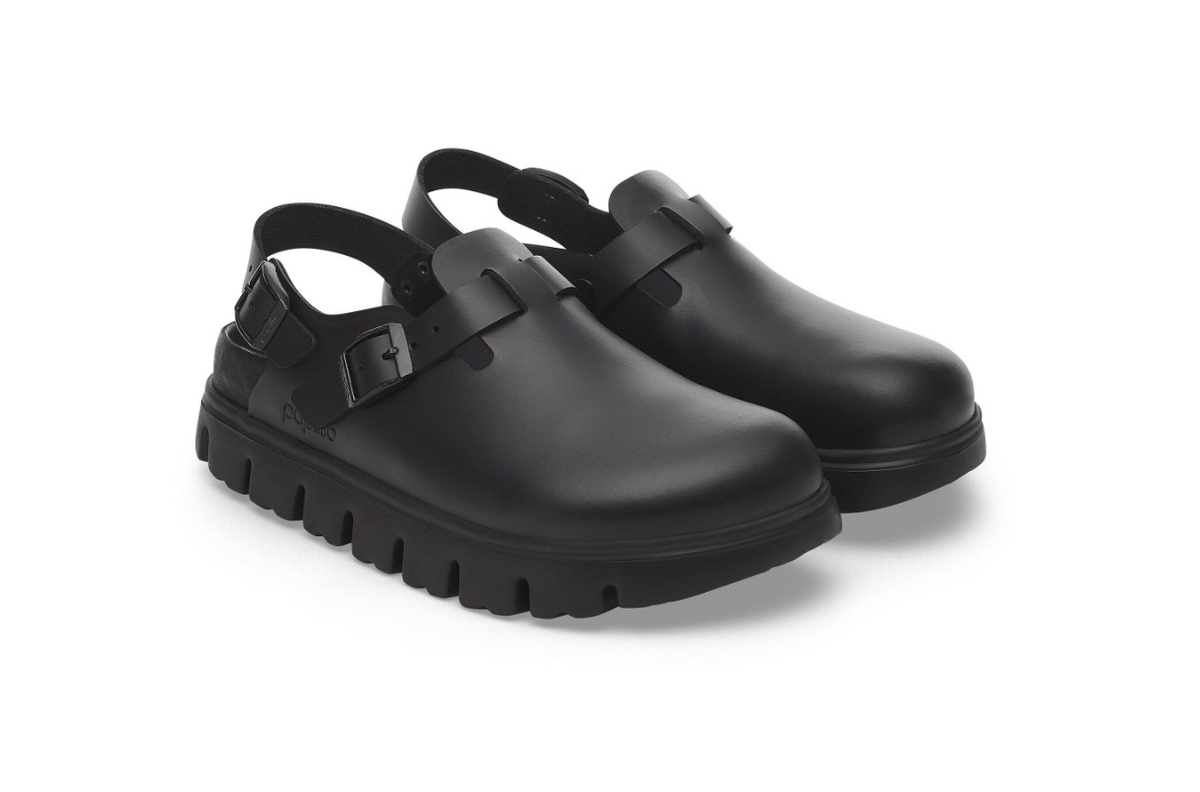 Birkenstock Tokio Chunky Natural Leather Black  Narrow