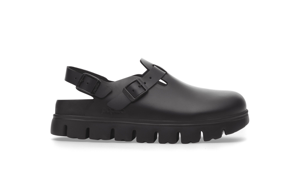 Birkenstock Tokio Chunky Natural Leather Black  Narrow