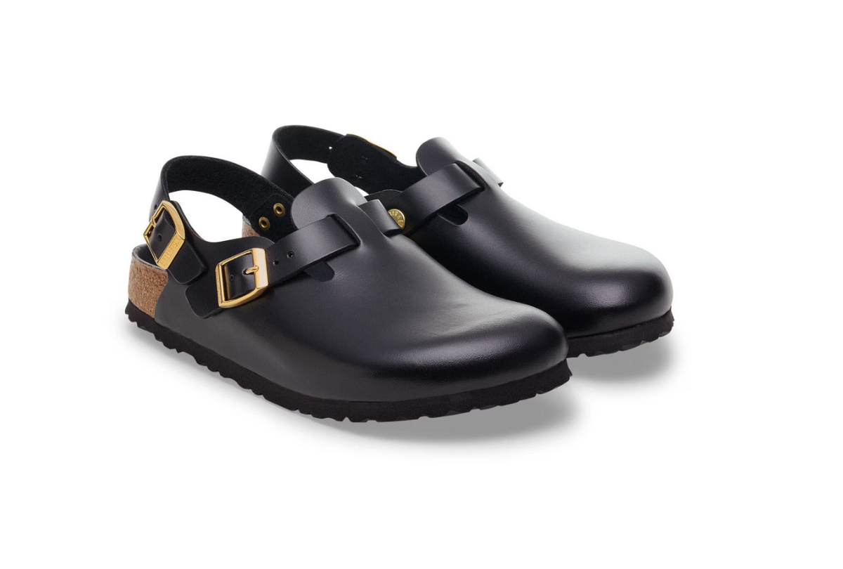 Birkenstock Tokio II Natural Leather Black New Dressy Leather  Regular
