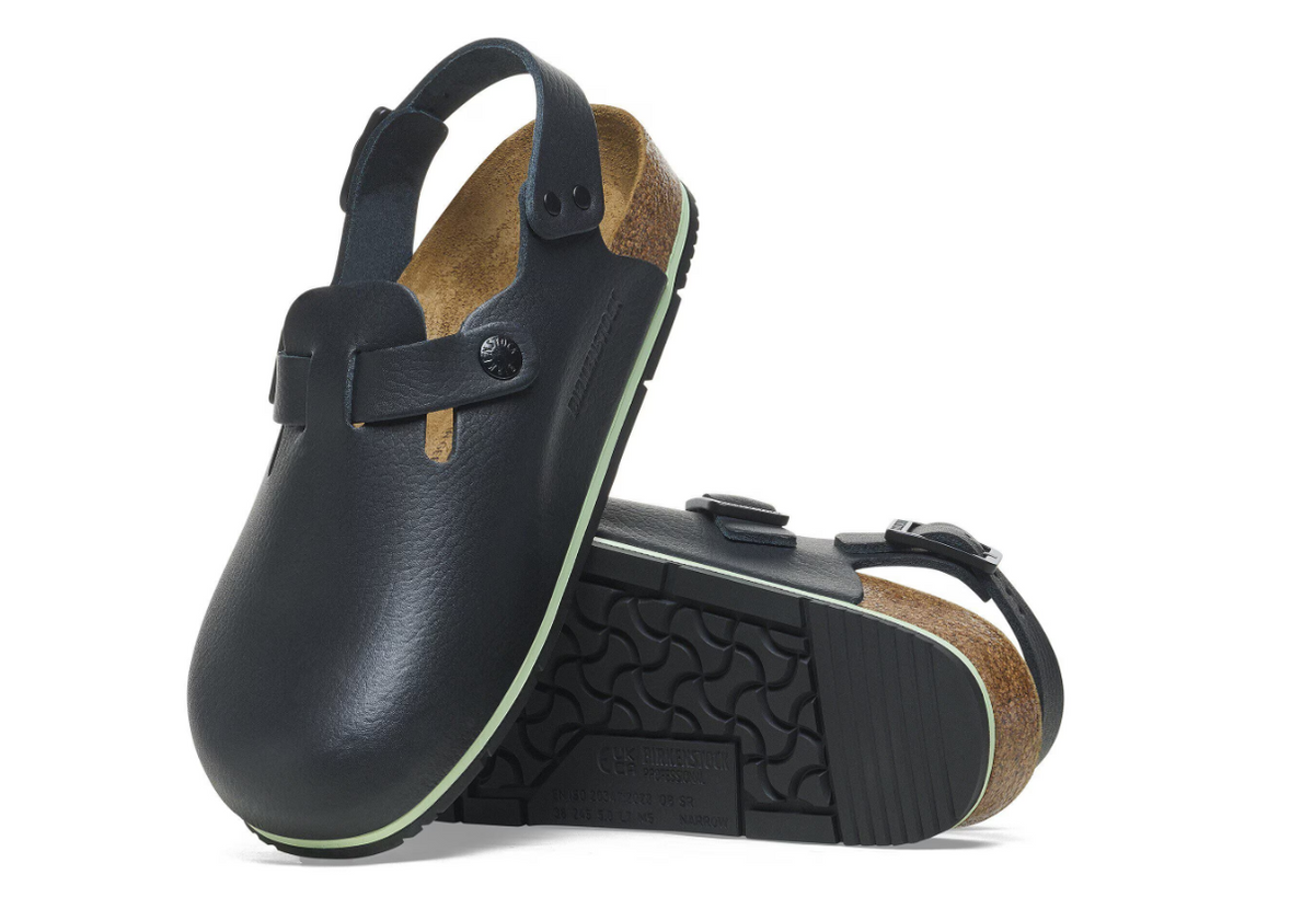 Birkenstock Tokio PRO Natural Leather Coated - Black, Narrow