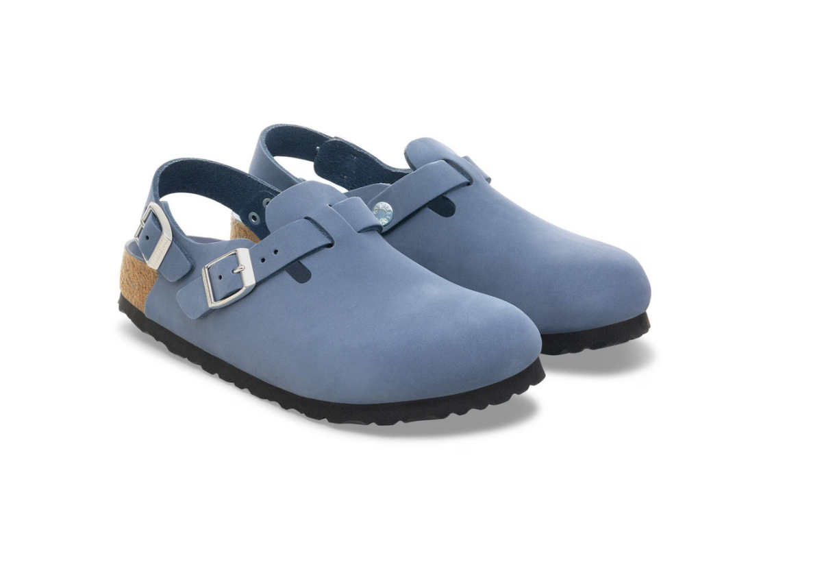 Birkenstock Tokio Nubuck Leather Stone Blue  Narrow
