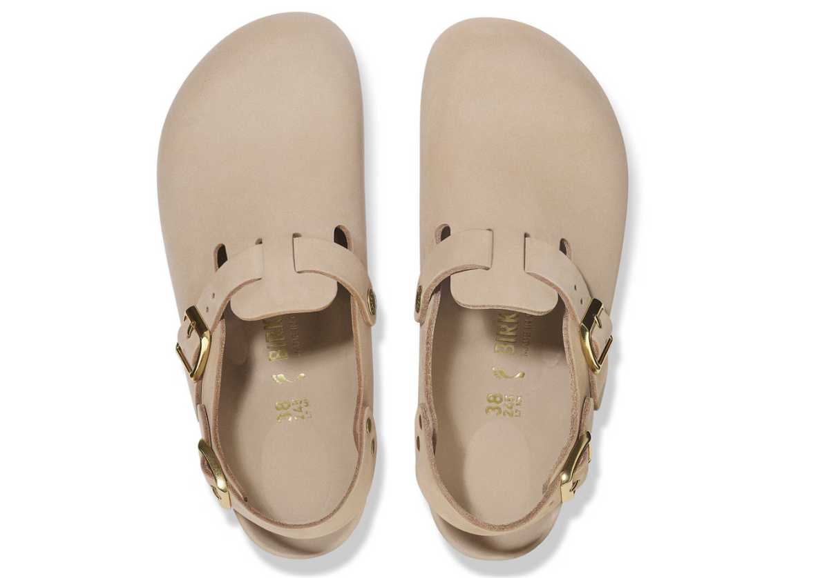 Birkenstock Tokio Nubuck Leather Sandcastle Clog  Narrow