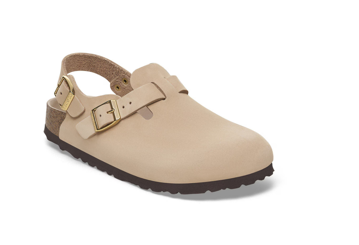 Birkenstock Tokio Nubuck Leather Sandcastle Clog  Narrow